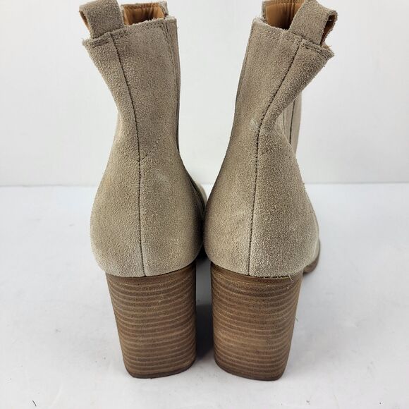 Marc Fisher Ltd Oshay Beige Suede Leather Pointed Toe Ankle Bootie Size 12M - Picture 5 of 11